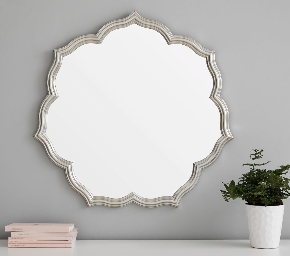 Silver Leaf Petal Mirror